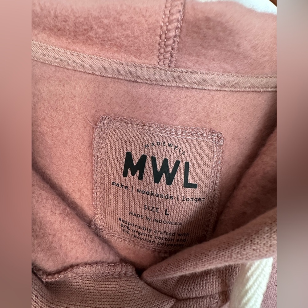 Madewell Maxi Dress MWL Betterterry Hoodie Sweatshirt Normcore Faded Mauve LG - Picture 8 of 15